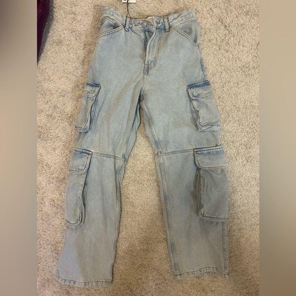 Cargo Oversized Denim Zara Light Wash Jeans